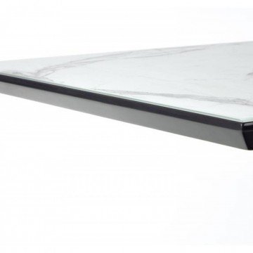 Фото1.Раскладной стол DIESEL 160 (200) x90 Halmar белый мрамор/черный